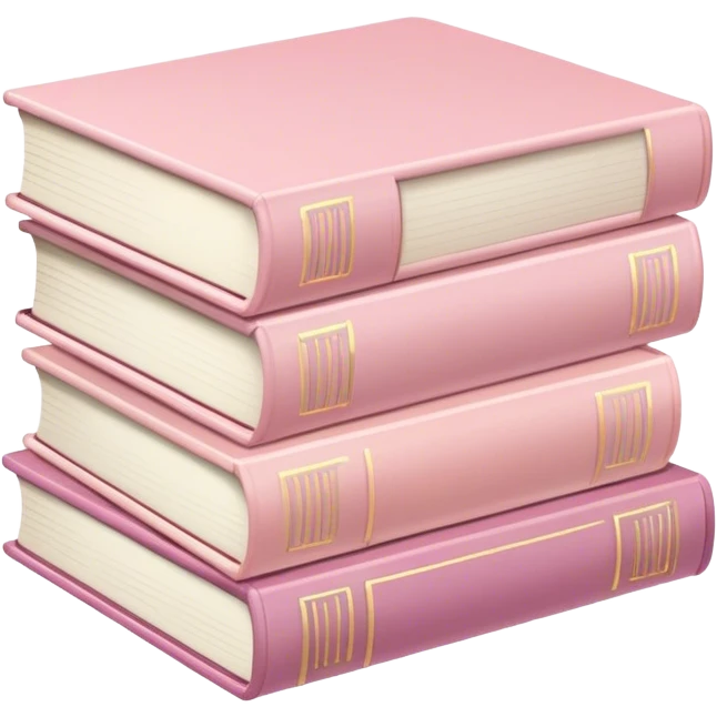Stack of pale pink books emoji