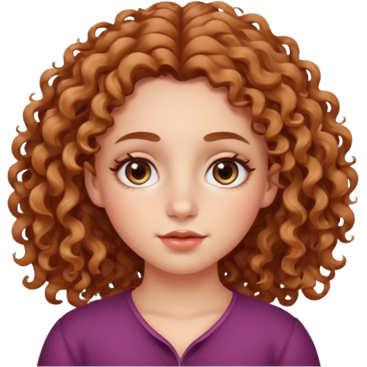 girl with wavy curly hair, almond shaped eyes, birthmark near her eye emoji