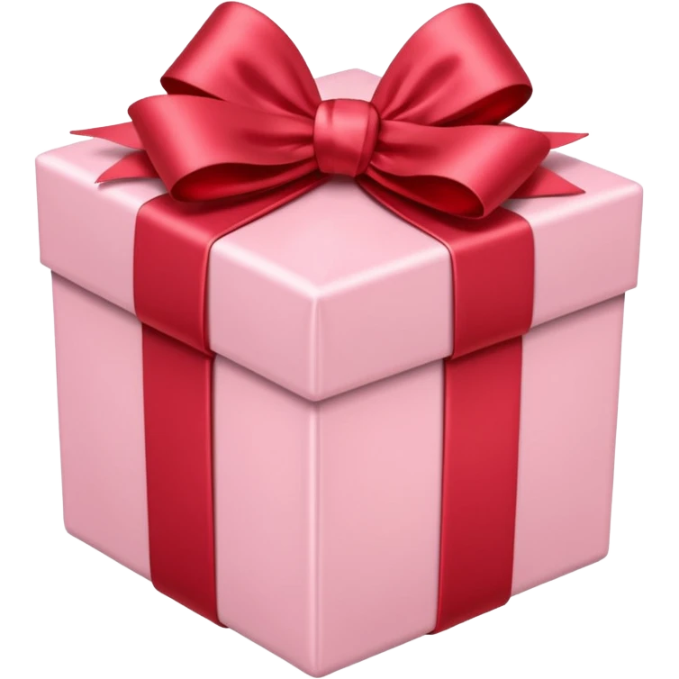 light pink gift box with red satin bow emoji