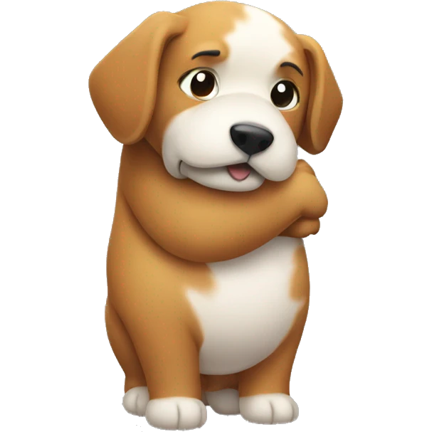 Hugging dog emoji