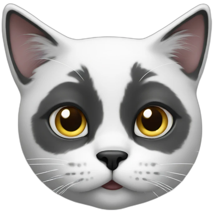 White cat with black nose emoji