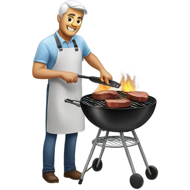 Man cooking steak emoji