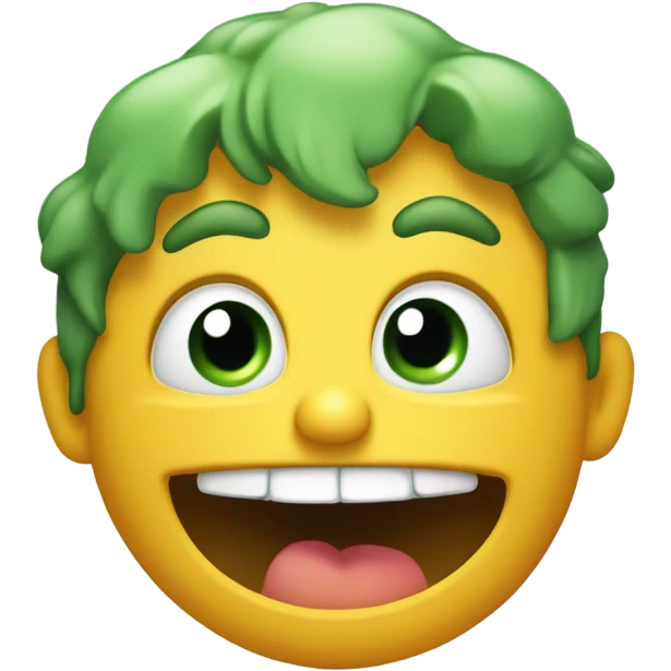 A booger smiling  emoji