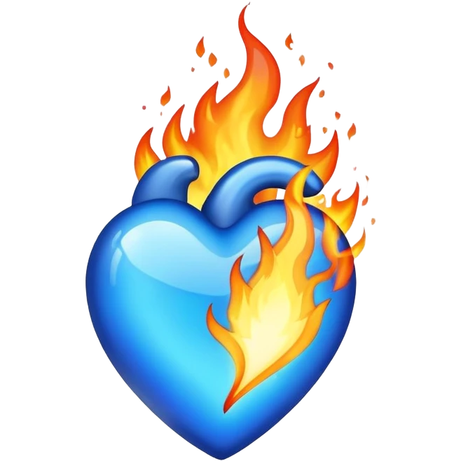 Blue heart on fire emoji