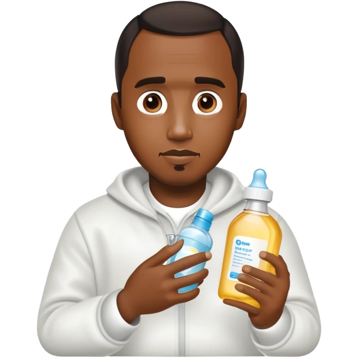 p diddy with a baby oil bottle emoji
