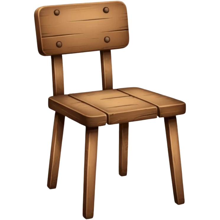 Wooden chair with only 3 legs emoji
