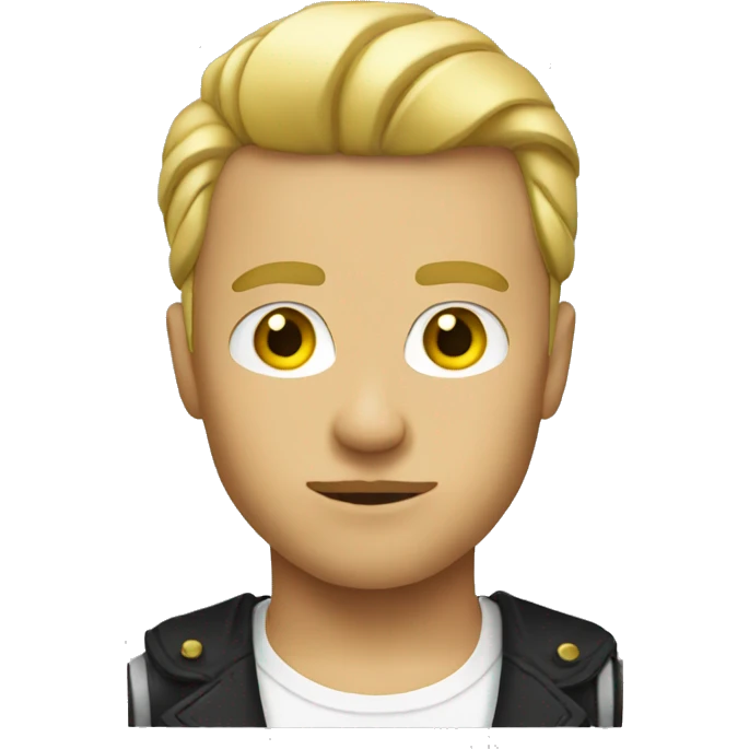 A blond gangster with golden eyes emoji