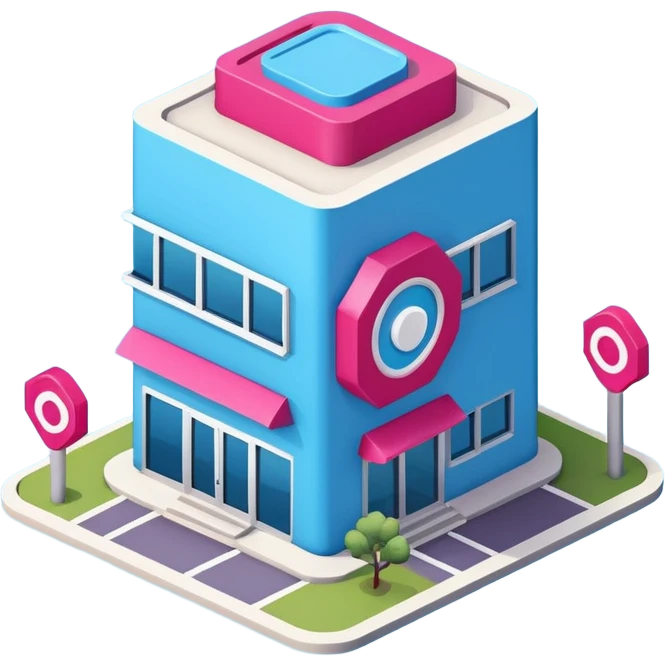 The building houses the Ozon order pickup point in its signature blue (digital blue) and raspberry colors. emoji