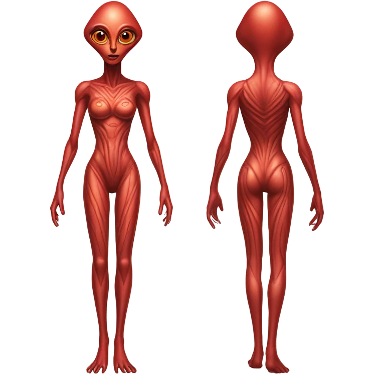 a red alien woman full body emoji