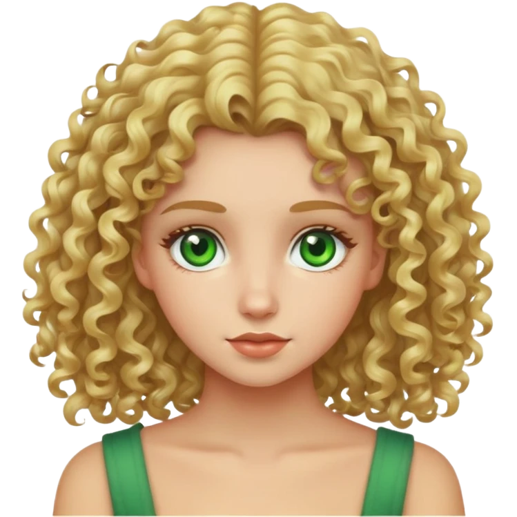curly blonde haired girl with green eyes emoji