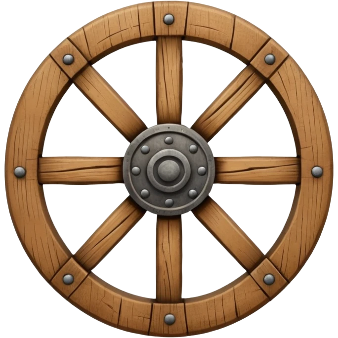 Wheel – Simple wooden cartwheel, ancient design emoji