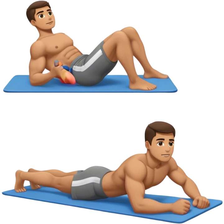 lying down man weighted glute bridges emoji