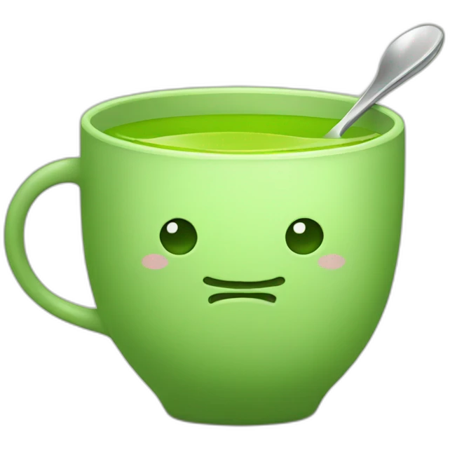 green tea cup with spoon emoji