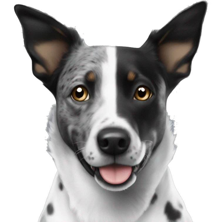 Blue heeler pointer mix black and white emoji
