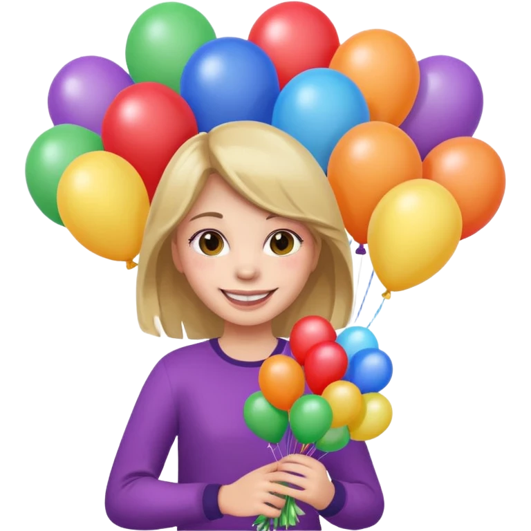 Girl with bouquet of balloons emoji