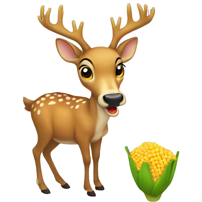 Deer eating corn emoji