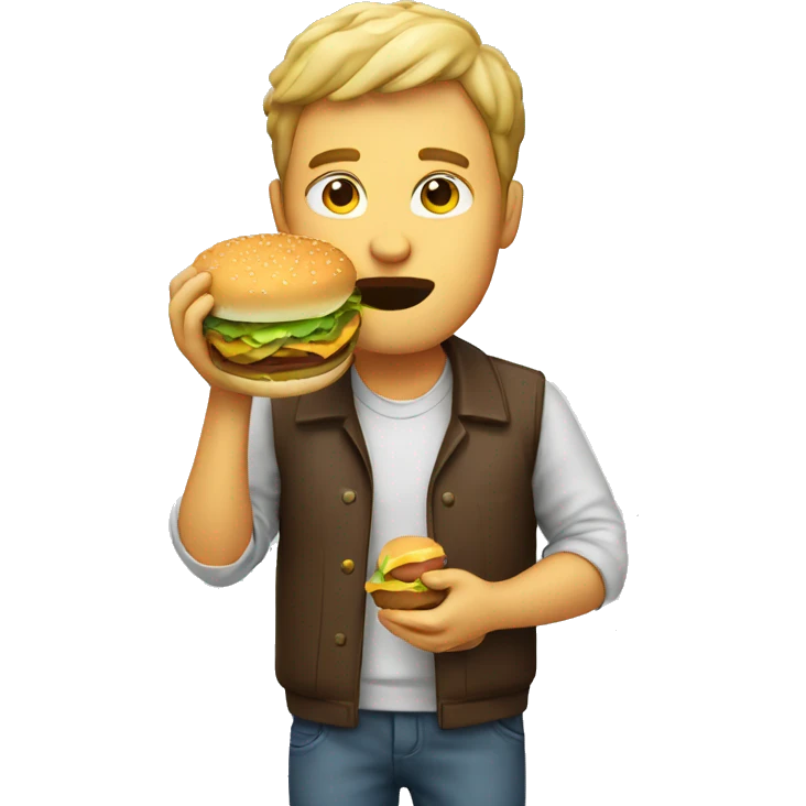 guy eating burger emoji