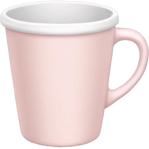 Pale pink empty ceramic coffee cup emoji