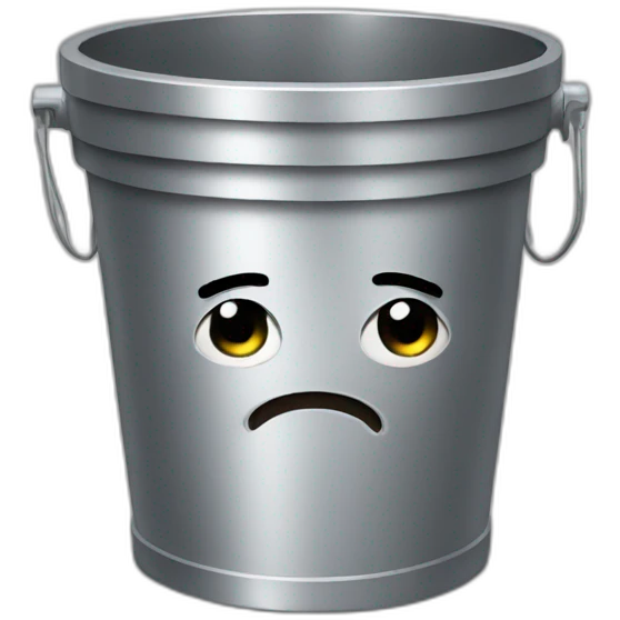 Sad wastebucket  emoji