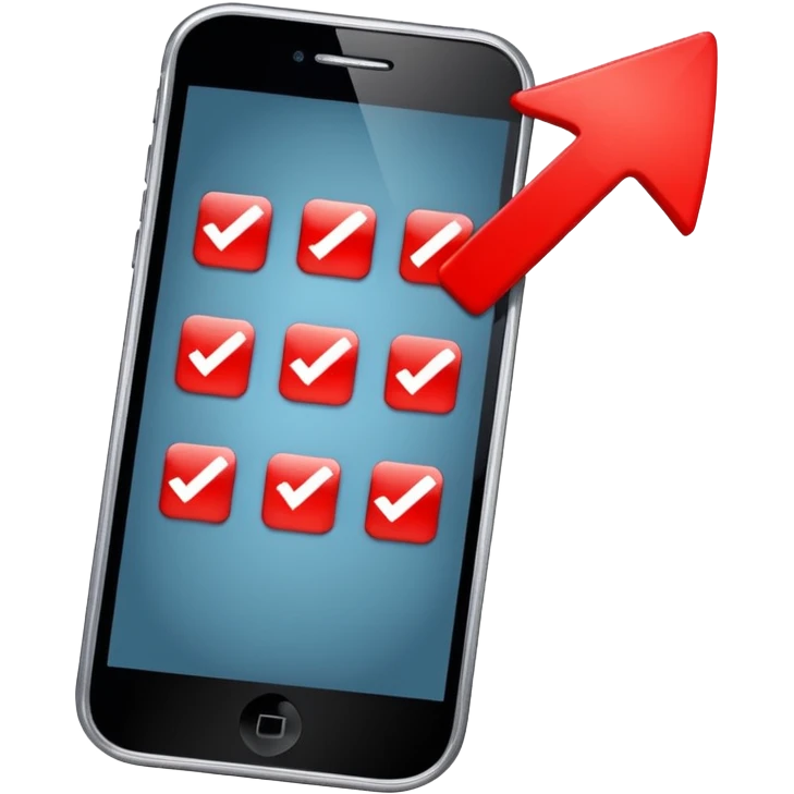 red checkmarks on a phone screen emoji