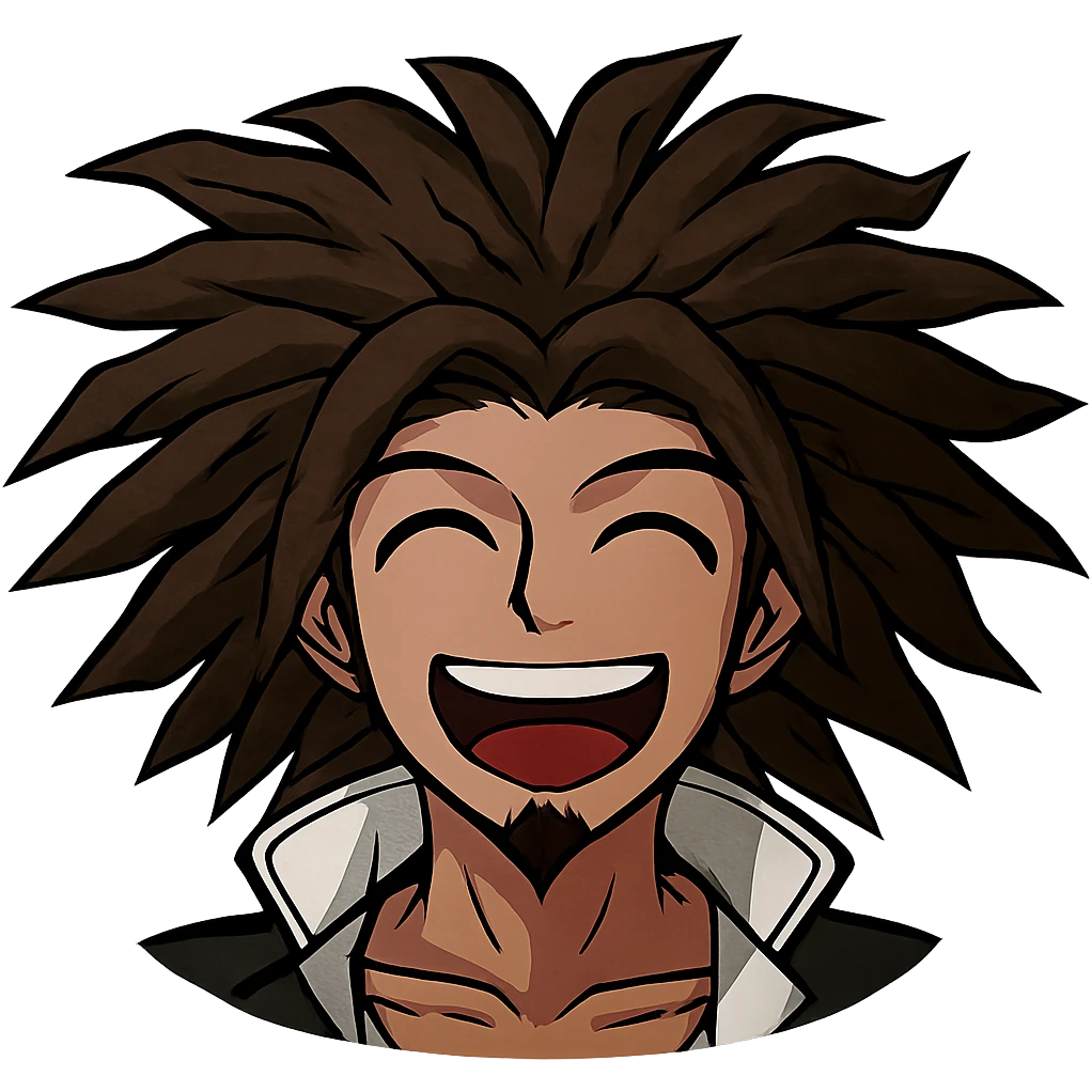 Danganronpa style emoji of the cheerful Yasuhiro Hagakure emoji