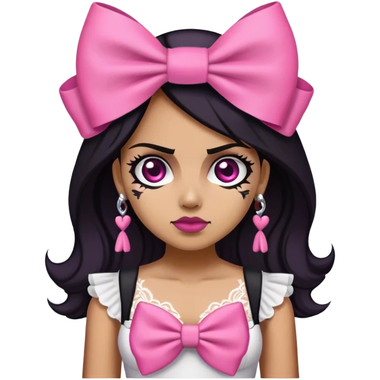 Caveira 💀 de laço rosa emoji
