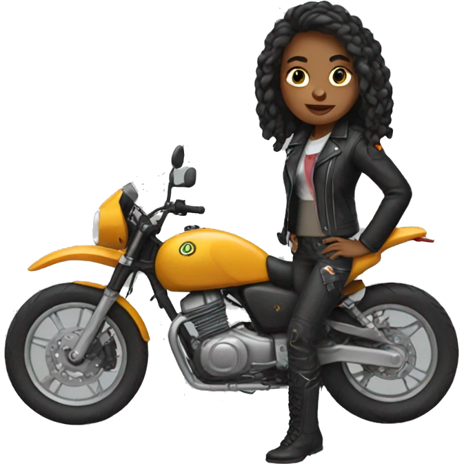 Girl in a moto emoji