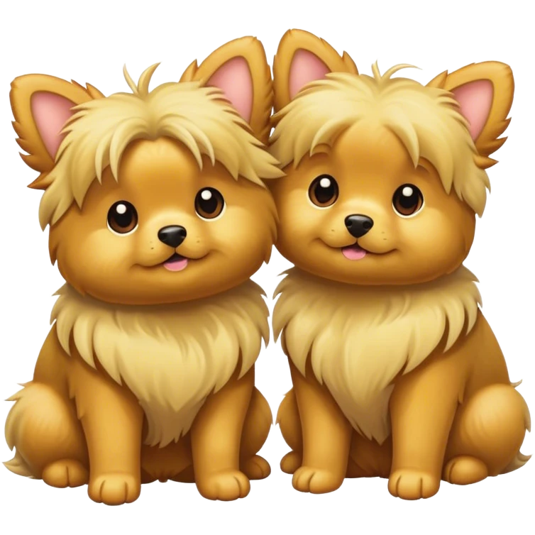 2 yorkshires, one bigger. emoji