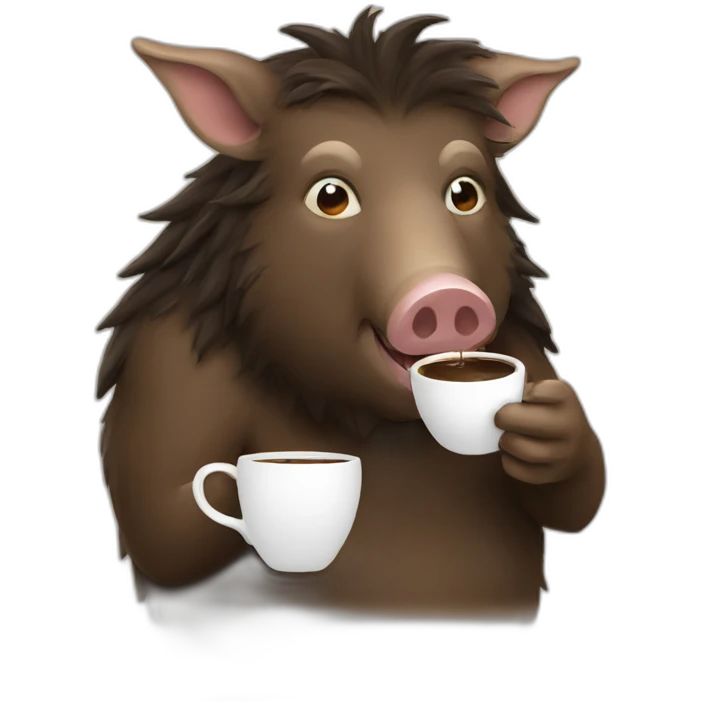 boar drinking coffee emoji