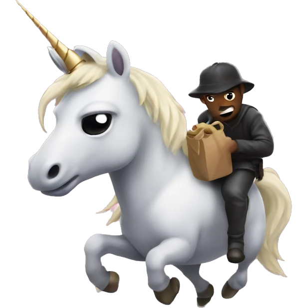 Unicorn being a thief  emoji