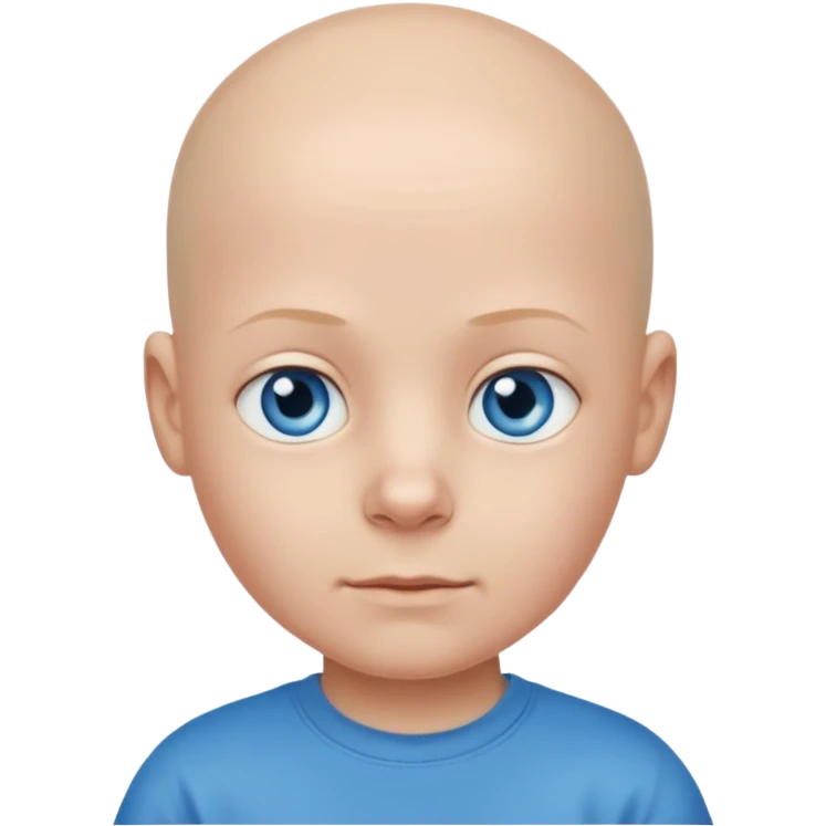 bald child with t shirt emoji
