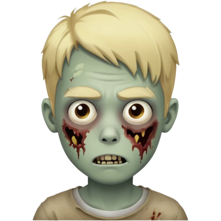 boy zombie with blonde hair no expressions 19 years emoji