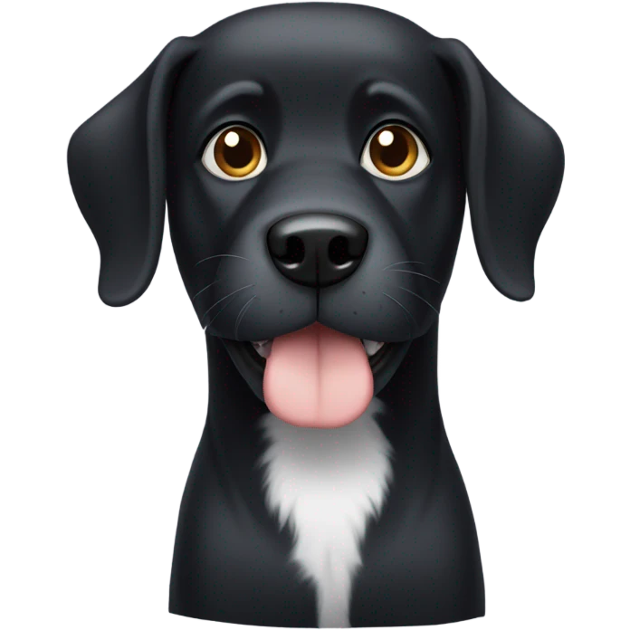 Black dog with white paws emoji