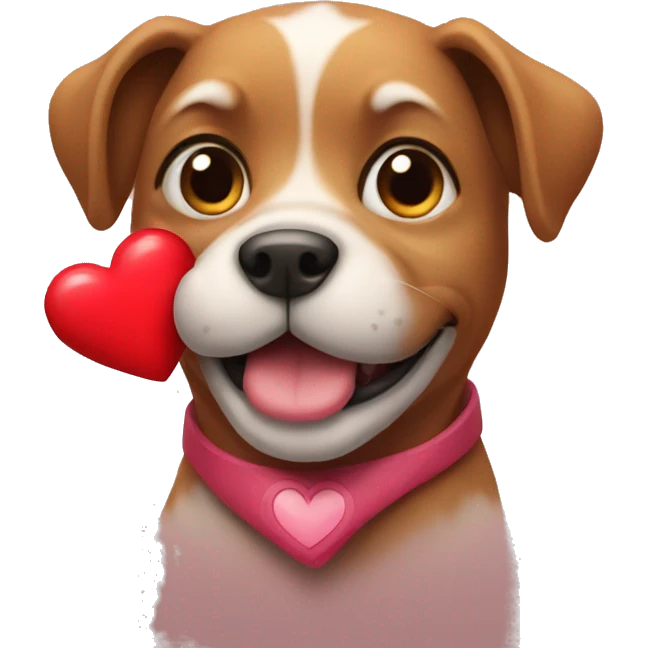 Dog holding heart  emoji