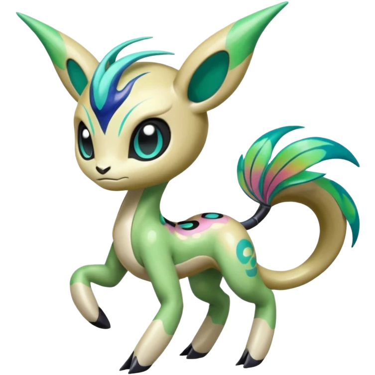 Colorful Shiny Edgy Cool Badass Painted Splashed Exotic Meloetta-Palkia-Virizion-Venom-Stitch-Fakémon-creature-hybrid emoji