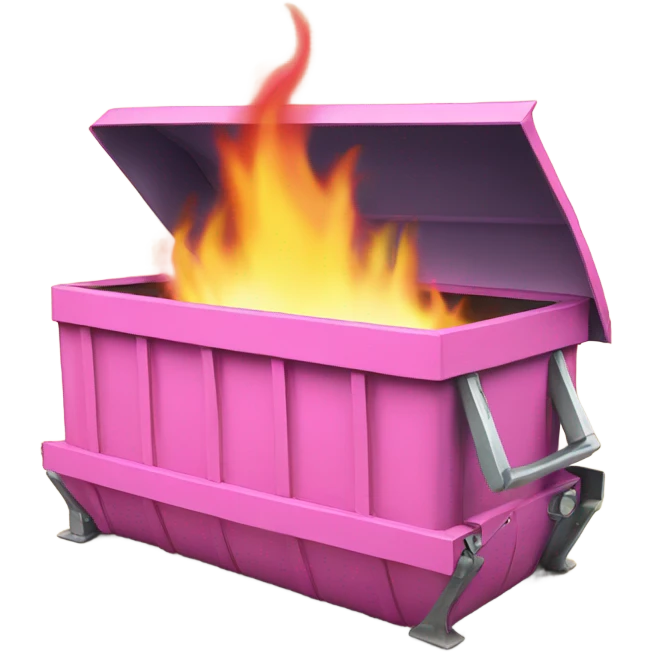 Pink Dumpster fire ; with blueprints burning  emoji