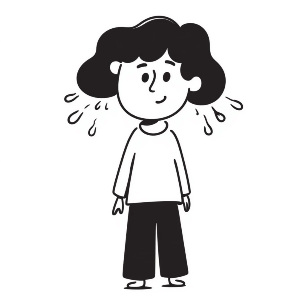 girl with water drops over her head emoji