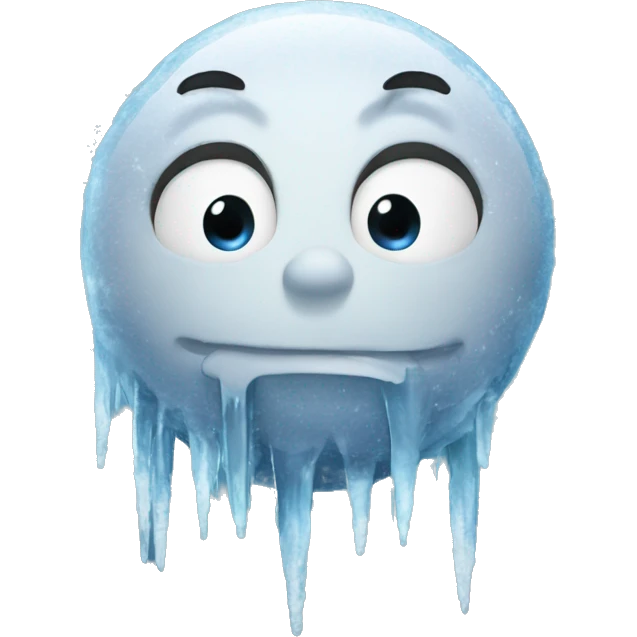 Frozen moon with icicles  emoji