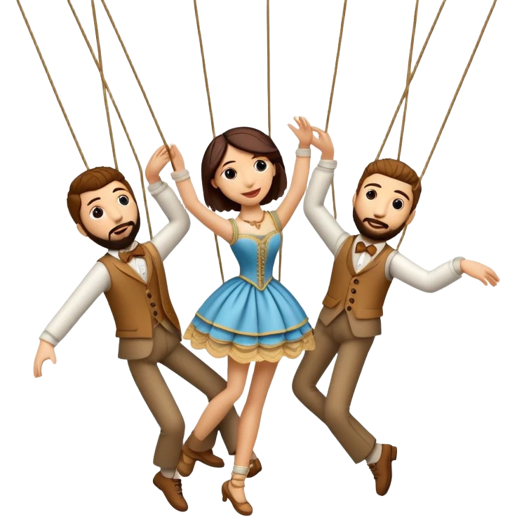 Romantic dancing puppet strings for 'Bye Bye Bye' by NSYNC emoji
