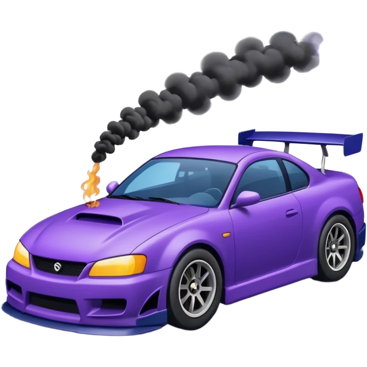 Purple and navy blue car doing a drift. emoji
