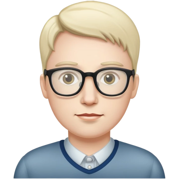 Tall headed human with glasses and disabilities  emoji