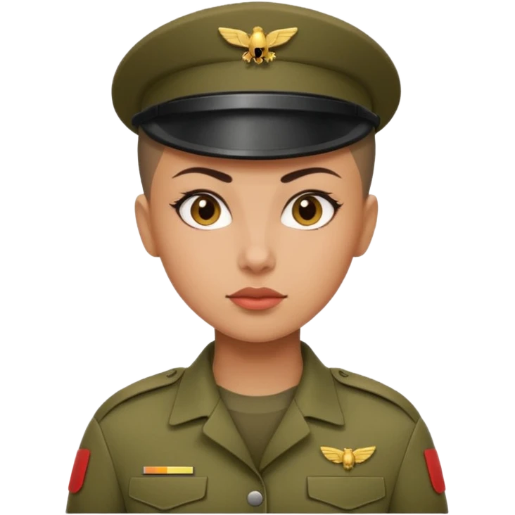 female soldier hair style emoji