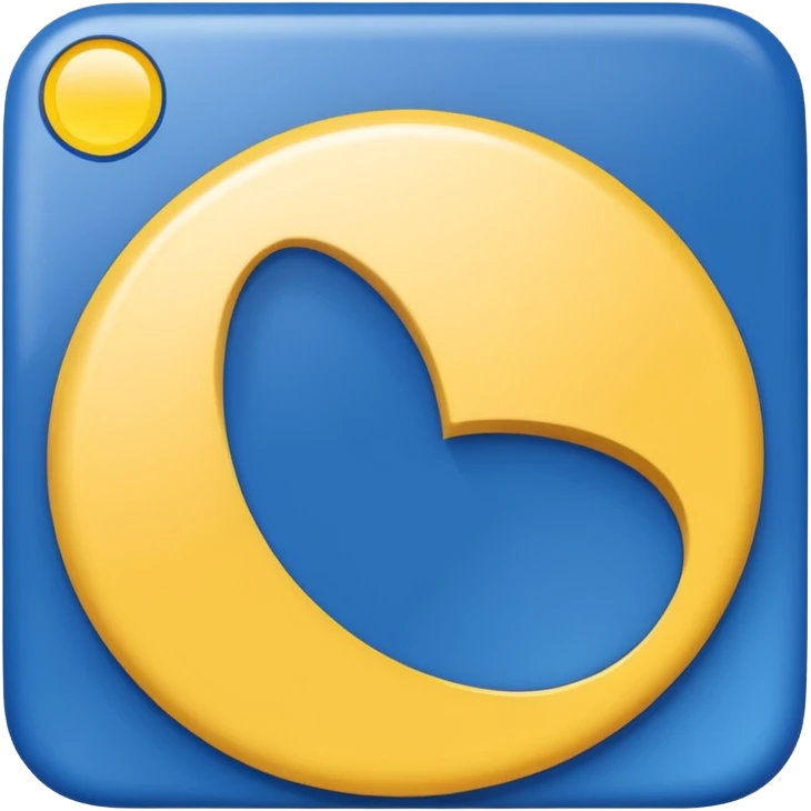 Inside blue square Yellow Circle with blue leters Lidl emoji