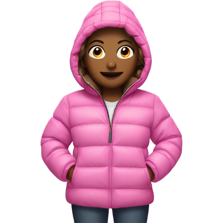 Pink puffer jacket  emoji