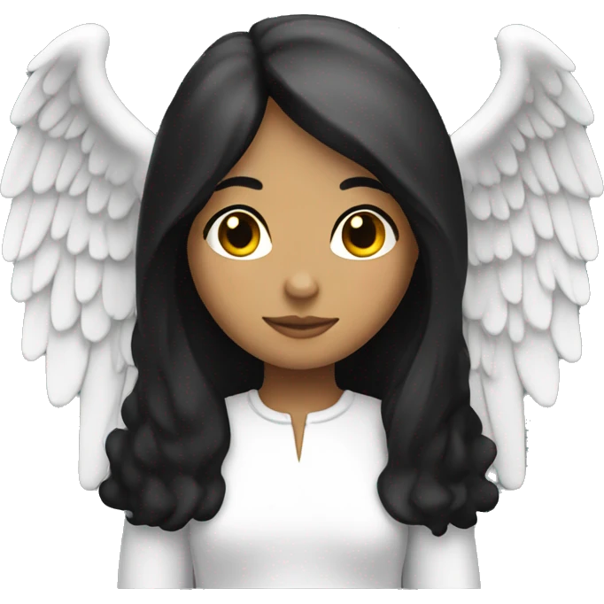 A white female angel with black hair emoji