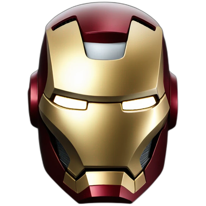 Iron Man Helmet on Black Background and Shiny eyes emoji