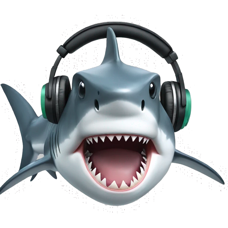 Shark with headphones emoji