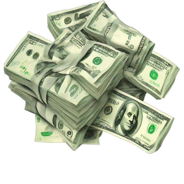 modern tv with money emoji