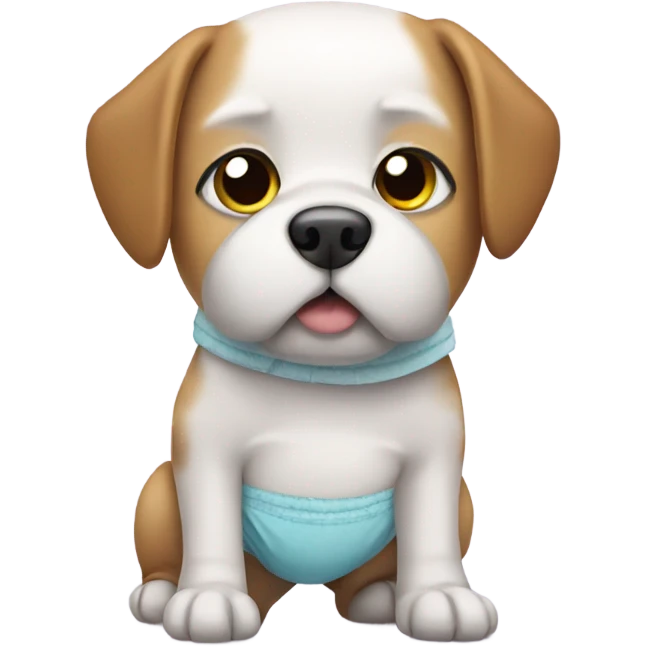 Dog wearing diaper emoji