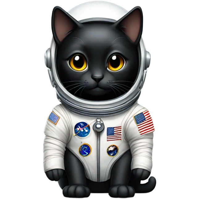 Black astronaut cat emoji